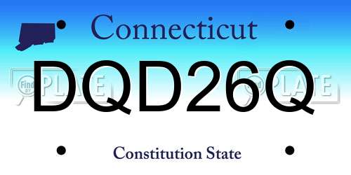 DQD26Q Connecticut License Plate