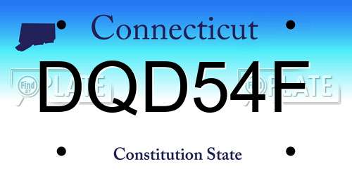 DQD54F Connecticut License Plate