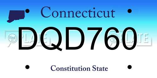 DQD760 Connecticut License Plate