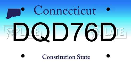 DQD76D Connecticut License Plate