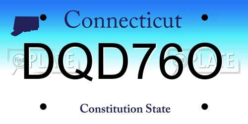 DQD76O Connecticut License Plate