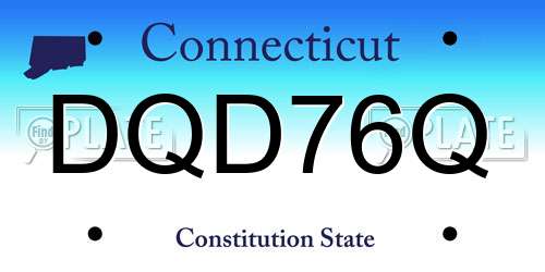 DQD76Q Connecticut License Plate