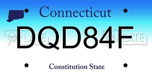 DQD84F Connecticut License Plate