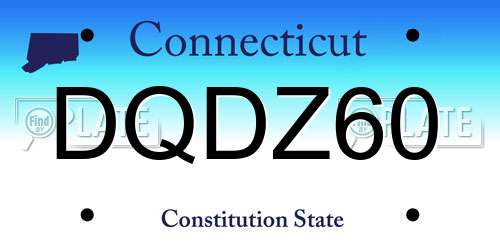 DQDZ60 Connecticut License Plate