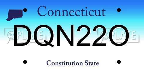 DQN22O Connecticut License Plate