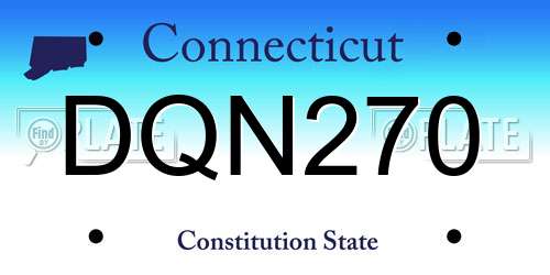 DQN270 Connecticut License Plate
