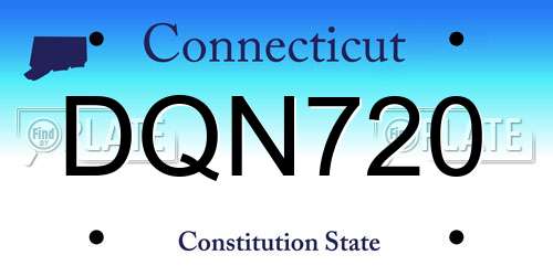 DQN720 Connecticut License Plate
