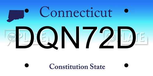 DQN72D Connecticut License Plate
