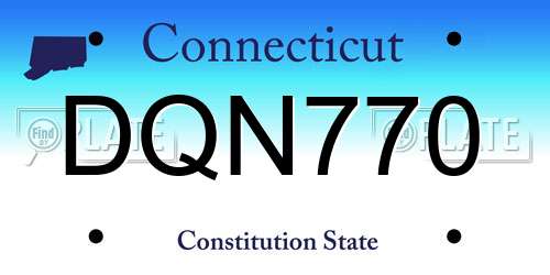 DQN770 Connecticut License Plate