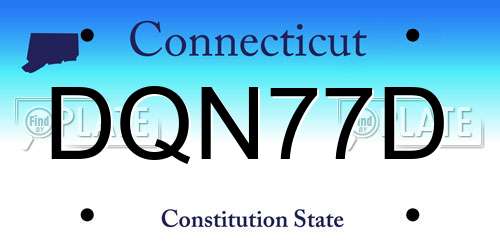 DQN77D Connecticut License Plate
