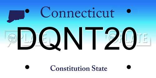 DQNT20 Connecticut License Plate