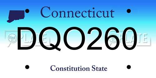 DQO260 Connecticut License Plate