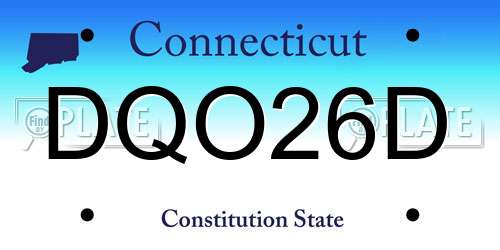 DQO26D Connecticut License Plate