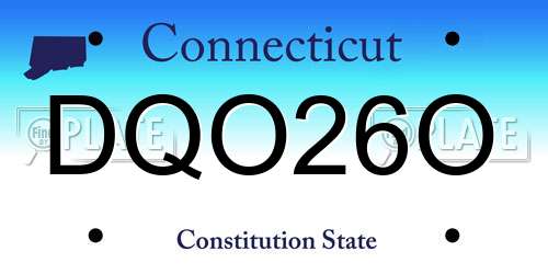 DQO26O Connecticut License Plate
