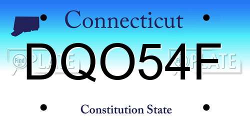 DQO54F Connecticut License Plate
