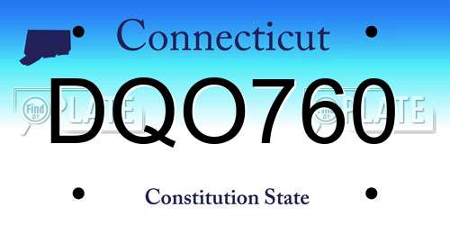 DQO760 Connecticut License Plate