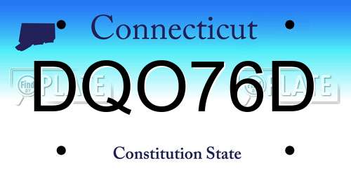 DQO76D Connecticut License Plate