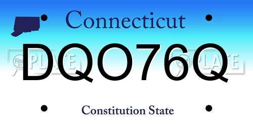 DQO76Q Connecticut License Plate