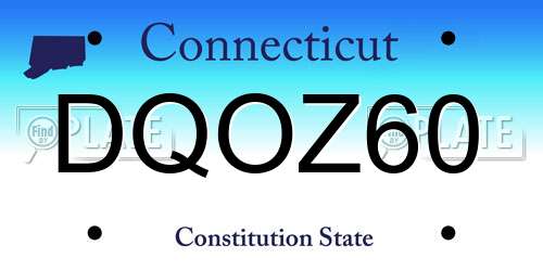 DQOZ60 Connecticut License Plate