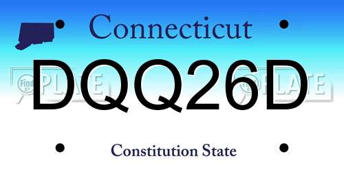 DQQ26D Connecticut License Plate