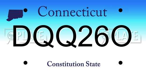 DQQ26O Connecticut License Plate