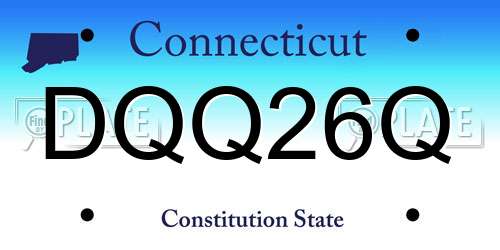 DQQ26Q Connecticut License Plate