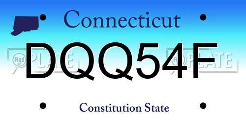 DQQ54F Connecticut License Plate