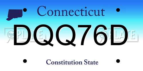 DQQ76D Connecticut License Plate
