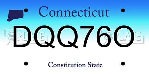 DQQ76O Connecticut License Plate
