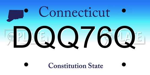 DQQ76Q Connecticut License Plate