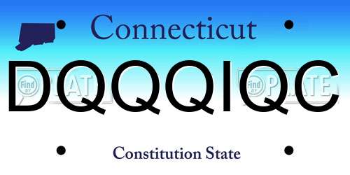 DQQQIQC Connecticut License Plate