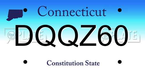 DQQZ60 Connecticut License Plate