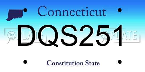 DQS251 Connecticut License Plate