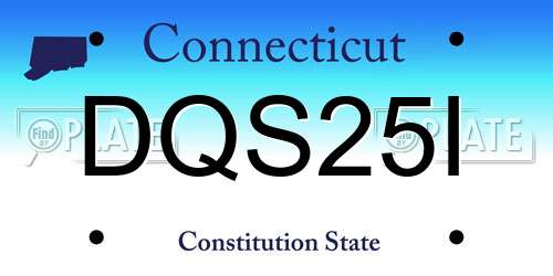 DQS25I Connecticut License Plate