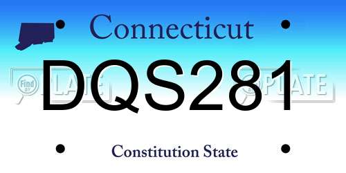 DQS281 Connecticut License Plate