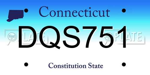 DQS751 Connecticut License Plate