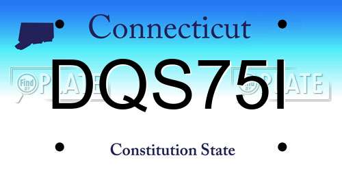 DQS75I Connecticut License Plate