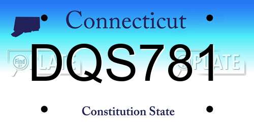 DQS781 Connecticut License Plate