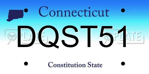 DQST51 Connecticut License Plate