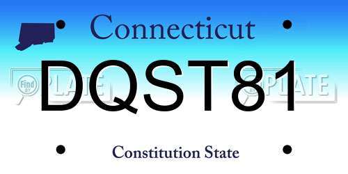 DQST81 Connecticut License Plate