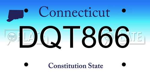 DQT866 Connecticut License Plate