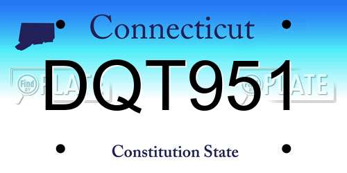 DQT951 Connecticut License Plate