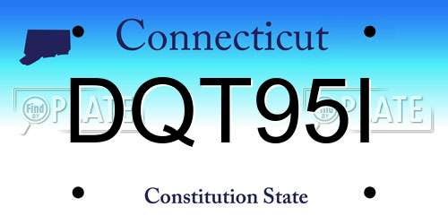 DQT95I Connecticut License Plate