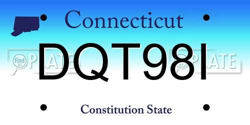 DQT98I Connecticut License Plate