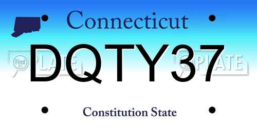 DQTY37 Connecticut License Plate