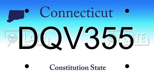 DQV355 Connecticut License Plate