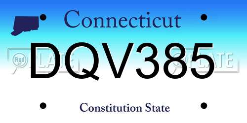 DQV385 Connecticut License Plate
