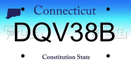 DQV38B Connecticut License Plate