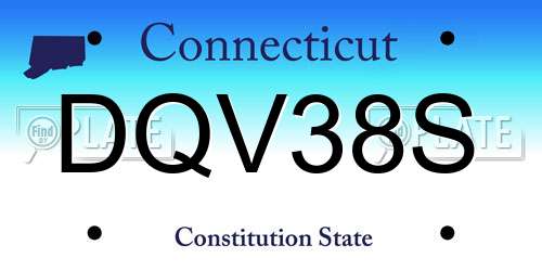 DQV38S Connecticut License Plate