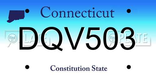 DQV503 Connecticut License Plate
